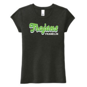 District Girls Perfect Tri Tee with Trojans Logo