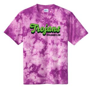 Port & Company Youth Crystal Tie-Dye Tee with Trojans Logo