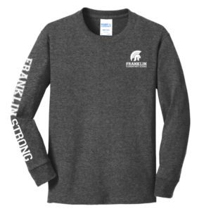 Port & Company Youth Long Sleeve Core Cotton Tee with Franklin Elementary Logo