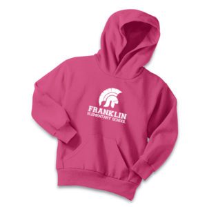 Port & Company Youth Core Fleece Pullover Hooded Sweatshirt with Franklin Elementary Logo