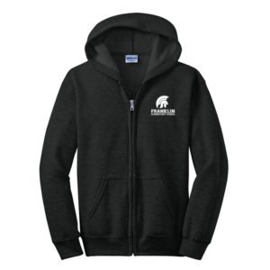 Gildan Youth Heavy Blend Full-Zip Hooded Sweatshirt with Franklin Elementary Logo
