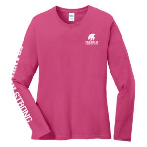 Port & Company Ladies Long Sleeve Core Cotton Tee with Franklin Elementary Logo